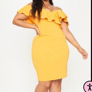 NWT Plus Size Ruffle Detail Midi Dress